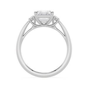 Anillo de compromiso de lujo de oro rosa de 10 quilates con diamante cultivado en laboratorio de 4.34 quilates de peso total con diseño nupcial de diamante hexagonal largo de corte esmeralda - Product Image 4