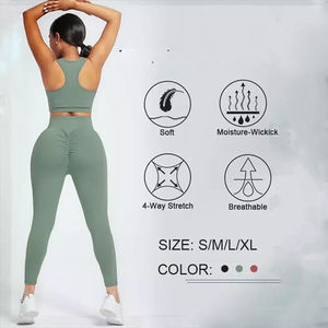 Vêtements de sport pour femmes, ensemble yoga, vêtements de gym, leggings et haut de sport, tenue d'entraînement, vêtements de sport confortables pour femmes - Product Image 5
