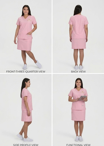Customized Nurse Scrub Skirts Women \ Scrub Skirt V Neck Top Skirt Suit Female \ Professional Nurses <b>Doctors</b> Hospital Skirt <b>Set</b> - Product Image 6