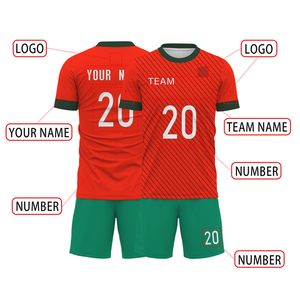 Ensemble de maillots de football haute performance 100 % polyester, uniforme de ligue personnalisé, respirant, séchage rapide, manches courtes, unisexe, pour bébés - Product Image 3