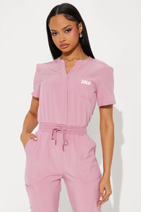 OEM Wholesale Custom Women's <b>Doctors</b> Hospital Scrub <b>Sets</b> with Custom Logo Canvas Fabric All Season Nurse Uniforms - Product Image 3