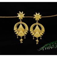 Arrings-pendientes de aro chapados en oro para mujer, aretes de arquería de estilo fricano, calidad superior jumkha Bali