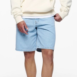 Pantalones Cortos Bermuda de Algodón Azul Claro para Hombre, Cintura Media, Estilo Casual, Color Sólido, Transpirables - Product Image 3