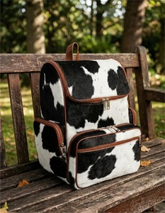 Summer And Winter Seasons Leather Hair On <b>Backpack</b> Bag Affordable Price Trending Style <b>Waterproof</b> Portable Hair On <b>Backpack</b> Bags - Product Image 3