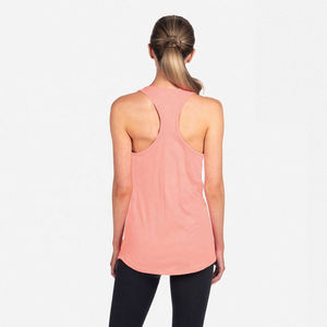 Camiseta sin mangas de tirantes cruzados para mujer, estilo largo, para entrenamiento, gimnasio, yoga, correr, ropa deportiva, con logo personalizado, al por mayor, 100% algodón - Product Image 5