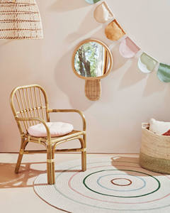 Miroir mural unique en rotin artisanal en forme de champignon pour enfant, style bohème, organisateur de rangement pour chambre d'enfant - Product Image 3