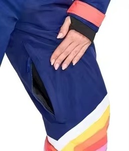 High Quality Women's Color Blocked Ski Jumpsuit With Hooded Zipper Closure Waterproof Polyester Nylon One Piece <b>Snow</b> Wear <b>Suits</b> - Product Image 6