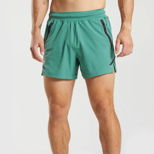 <b>Men's</b> Solid <b>Green</b> Quick Dry Sport <b>Shorts</b> With Pockets Elastic Waist Mid Length Woven Polyester Casual Running Gym Wear - Product Image 1
