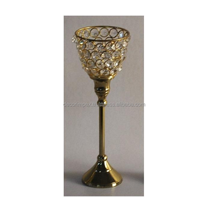 Décor d'hôtel à la maison bougeoir en verre plaqué or de luxe de qualité assurée pièce maîtresse de noël en cristal moderne sur Alibaba - Product Image 1