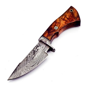 Cuchillo Bowie de Acero Damasco Recto de 10 Pulgadas, Hecho a Mano, de Grado Industrial, con Mango de Madera y Funda de Cuero Puro, ODM/OEM - Product Image 2