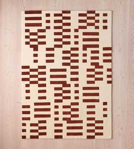 Modern Geometric Area <b>Rug</b> Rectangle Beige <b>Black</b> Hand Tufted Non Slip Living Room Wool Acrylic Medium Pile - Product Image 3
