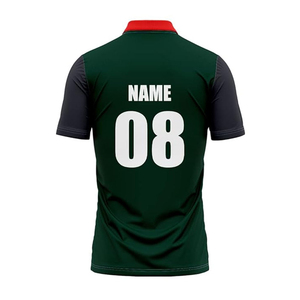 เสื้อคริกเก็ตแบบขายส่ง ออกแบบใหม่ตามสั่ง ระบายอากาศได้ดี แห้งเร็ว พิมพ์ลายแบบซับลิเมชั่น พร้อมชื่อผู้เล่น ผลิตจากโพลีเอสเตอร์ - Product Image 2