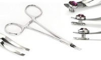 Pince plate de maintien pour ancre dermique en acier inoxydable, kit d'instruments de piercing corporel manuel, classe I CE