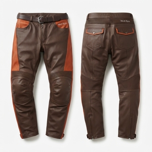 กางเกงหนังวัวแท้แบบมีรูระบายอากาศสำหรับขี่มอเตอร์ไซค์ ตัดเย็บตามขนาด - Product Image 4