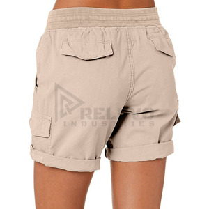 Nouveaux shorts pour femmes, coupe slim, taille haute, design multi-poches, taille élastique, été, décontracté, élégant, confortable, usage quotidien, vente en gros, MOQ - Product Image 6