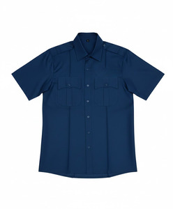 Chemise de travail pour homme, manches courtes, coton haute visibilité, impression sérigraphique, logo personnalisé, confortable, été, industrie. - Product Image 4