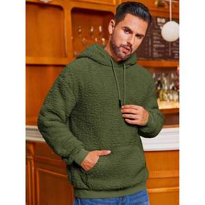 2025 Sudadera con capucha de Sherpa esponjosa para hombre, Jersey informal de manga larga con bordado 3D, sudadera de invierno antiarrugas, tallas XXS a XL - Product Image 1