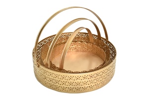 Cesta ecológica de alambre de hierro metálico redondo para almacenamiento y Decoración de cocina Cesta de frutas de bajo precio Target World - Product Image 2