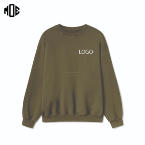 Sweat-shirt à col rond surdimensionné pour homme en molleton brossé doux, épaules tombantes, style streetwear décontracté avec LOGO pour la fabrication de vêtements en gros - Product Image 3