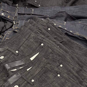 Jean en denim coupe droite délavé foncé pour homme, taille haute, coupe classique, en coton épais, style décontracté automne - Product Image 4