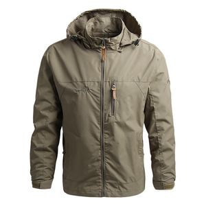 <b>Men's</b> hooded windbreaker <b>jacket</b> <b>Waterproof</b> sporty <b>jacket</b> <b>men</b> <b>Green</b> color block outerwear Front zip pocket <b>jacket</b> - Product Image 5