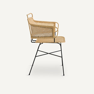 Silla de Ratán Tejido para Exteriores, Venta al por Mayor, con Estructura de Hierro, Silla de Jardín para Patio con Cojín Impermeable - Product Image 2