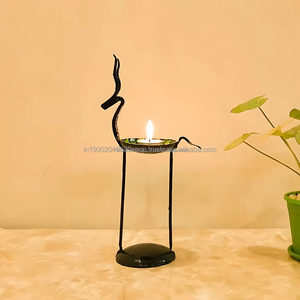 12-Inch Luxury Traditional Home Office <b>Candle</b> Holder Antique Curved Antlers Deer Iron Indoors Table Decoration Tribal Home Decor - Product Image 6