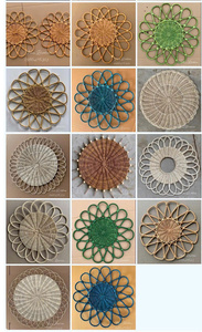 Sous-plat rond en rotin naturel écologique fait main, style bohème, pour mariage et décoration intérieure, 32-38 cm de diamètre - Product Image 2