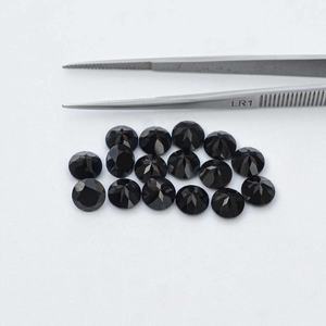 Espinela negra Natural de 6mm, forma redonda facetada, espinela de grado AAA, piedra preciosa suelta para la fabricación de joyas, productos hechos a mano más vendidos - Product Image 4