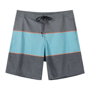 Men's Teal Gradient Color Quick Dry 160g Woven Polyester Mid Waist Drawstring Swim Trunks - Product Image 5