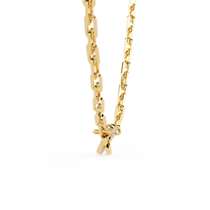 10K 14K 18K Yellow Gold Rectangular Link Chain for Modern Women <b>Statement</b> Diamond Jewelery Collection Handcuff Diamond <b>Necklace</b> - Product Image 2