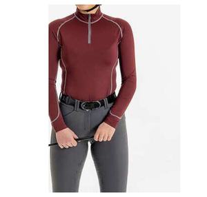 High Quality Custom Quarter Zipper Horse Riding Equestrian Wear Western Style Competition Shirt Spandex/Polyester Quick Dry - Product Image 3