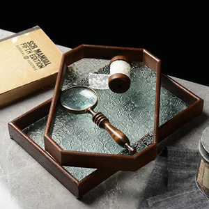 Retro Tachibana <b>Tray</b> Rectangular Plate Home Wooden Dessert <b>Tea</b> <b>Tray</b> Glass Fruit <b>Tray</b> - Product Image 4