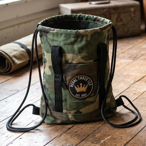 Regal Three Llc Camouflage <b>Drawstring</b> <b>Backpack</b> Canvas Unisex Gym Bag Durable Casual Style Rope Handle Below 23 Litre - Product Image 2