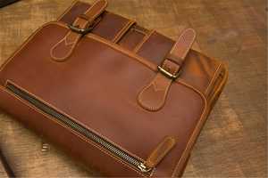 Sac fourre-tout vintage grande capacité pour usage quotidien et voyage, sacoche d'affaires en cuir véritable pour ordinateur portable 14 pouces pour hommes LLB-0344 - Product Image 2
