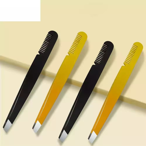 Pinzas de Acero Inoxidable Multicolor Hechas a Mano, Peine para Pestañas de Lujo, Aplicador de Cejas con Punta Puntiaguda, Herramientas 2 en 1 para Pestañas - Product Image 4
