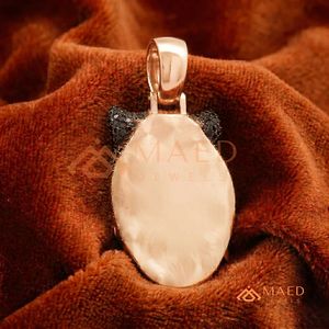 Pendentif Tête de Panthère en Or Rose avec Moissanite, Collier Pendentif Tendance, Style Hip Hop, Bijoux Urbains de Luxe - Product Image 4