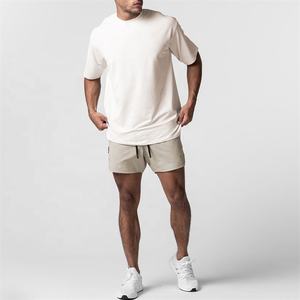 T-shirt unisexe uni en coton respirant grande taille à manches courtes, col rond, style baggy, surdimensionné, blanc à la mode pour hommes - Product Image 6