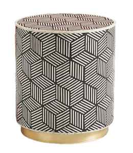 Tabouret d'appoint moderne en MDF avec incrustation en résine LODI IMPEX RS-01 de qualité supérieure, design artisanal, imperméable, écologique, décoration intérieure - Product Image 1