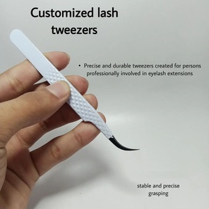 Pinzas Profesionales Curvas de Acero Inoxidable ZHI JIA para Arte de Uñas, Antiestáticas, Negras, para Recoger Nido de Pájaro, Injertos de Cabello - Product Image 2
