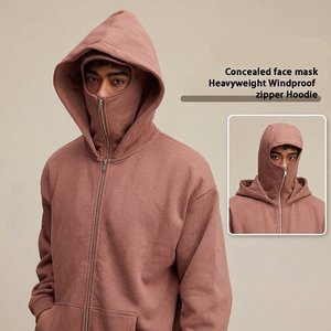 Sweat-shirt à capuche zippé intégral personnalisé haut de gamme pour homme, style décontracté, double capuche, couleur unie, streetwear urbain, mode hiver - Product Image 5