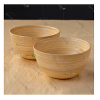 Bol jetable rond en bambou élégant et classique, écologique et personnalisable, idéal pour servir des salades, du riz, des fruits ou des repas quotidiens lors de fêtes à domicile.