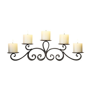 Candelabro Tradicional de Hierro Forjado Negro, Hecho a Mano con Elegante Trabajo de Filigrana, Sostiene 5 Velas de Pilar para un Estilo Clásico Vintage - Product Image 2