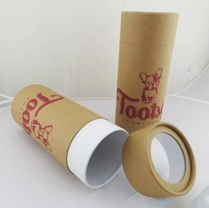 Envases de tubo de papel personalizados para alimentos para mascotas, caja cilíndrica redonda de cartón biodegradable con impresión vegetal para alimentos para mascotas - Product Image 3
