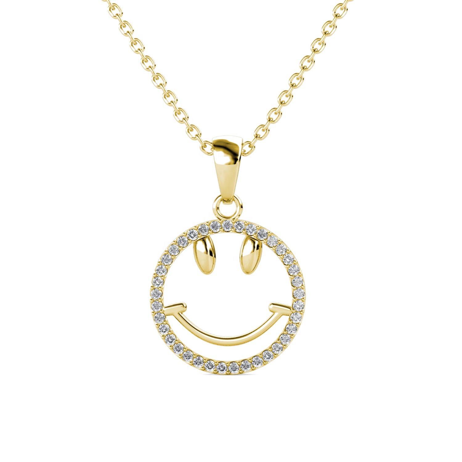 Happy Smiley Pendant 18k Gold Plated Children's Necklace