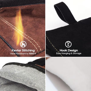 Guantes de Soldadura de Cuero de Seguridad, Resistentes al Calor, Diseño Premium, Absorbentes del Sudor, Duraderos, Guantes de Trabajo de Soldadura de Primera Calidad - Product Image 3