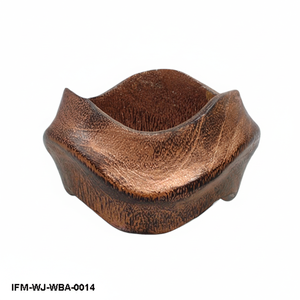 Bracelet manchette sculpté artisanal en bois, finition bronze antique, motif vague organique, bijou bohème sculpté à la main pour femme - Product Image 1