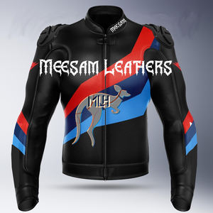 เสื้อแจ็คเก็ตหนังสำหรับขี่มอเตอร์ไซค์ คุณภาพพรีเมียม หนังจิงโจ้และหนังวัวแท้ ผลิตในประเทศปากีสถาน สำหรับนักขี่มอเตอร์ไซค์ แบบเจาะรู - Product Image 1