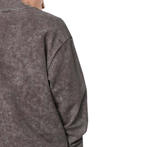 Sweat-shirts à capuche en coton épais 350g délavé à l'acide, personnalisables OEM, brodés, pour hommes – Vente en gros - Product Image 5