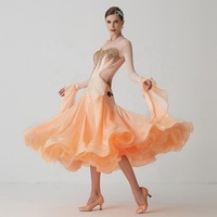 Robe de danse de salon en soie perlée, personnalisée, de haute qualité, nouvelle collection B-2172